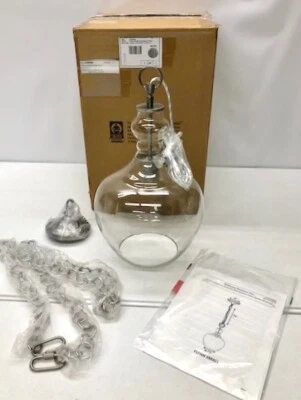 NEW Pottery Barn Flynn Recycled Glass 12" SMALL Pendant~Nickel Finish~SET OF 2 - Image 1 of 2