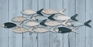 SAILINGSTORY Wooden Fish Wall Decor Coastal Beach Decoration for Home Lake Ho... - Picture 1 of 6