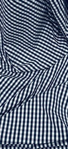 Navy White Gingham Fabric 58” PRICE PER METER - Picture 1 of 2