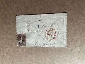 New Zealand 1866 Classic Cover to UK +Franking Brown QV 6P + Fancy CXL? - Picture 1 of 2