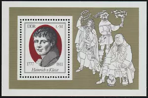 DDR 1977 SC# 1855 - Heinrich von Kleist - Poet - M-NH Lot # 308 - Picture 1 of 2