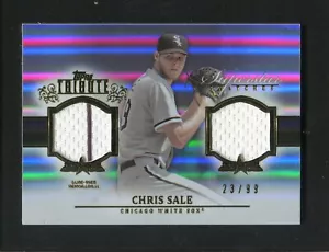#SS-CS CHRIS SALE 2013 Topps Tribute Superstar Swatches Dual GU #23/99 200079b - Foto 1 di 3