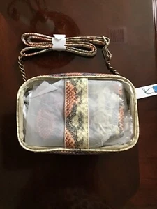 Transparent Clear Stadium Snakeskin Trim Crossbody with chain - Picture 1 of 6