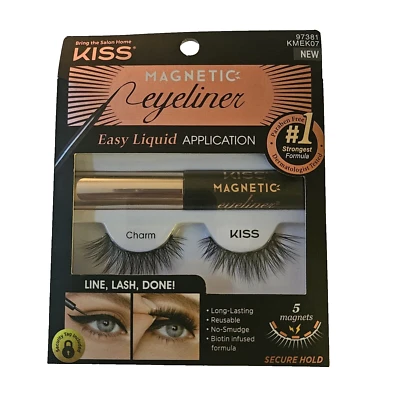 KISS Magnetic Liquid Eyeliner and Lashes Set #97381 KMEK07 New in Box - Image 1 of 2