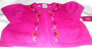 NEW LITTLE GIRLS SWEATER SHRUG SZ 8 GYMBOREE BRAND PINK GLOW W PRETTY EMBROIDERY - Picture 1 of 2
