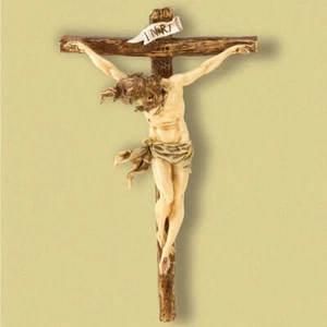 Clásico Renacimiento Pared Crucifijo Jesús Cruz Detallado Resina Decoración Regalo 20" H - Imagen 1 de 8