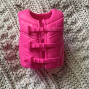 Barbie Doll Mattel Clothes VTG 1990s Stacie Doll Pink Plastic Life Vest Jacket - Picture 1 of 4