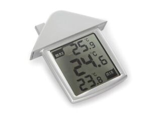 Perel Tools - Fenster-Thermometer, digital, für innen und außen, transparent 
