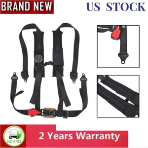 4 Point Seatbelt Harness for Polaris RZR Can-Am Maverick 900 1000 Turbo S Black - Picture 1 of 12