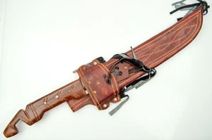 Vintage PROMEDOCA LA VEGA Dominican Republic BOWIE KNIFE + Leather Sheath - Picture 1 of 7
