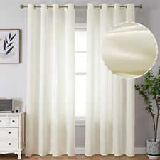 Beige Privacy Sheer Curtains 84 Inch Long for Living Room 2 Panels, Non-See-T...