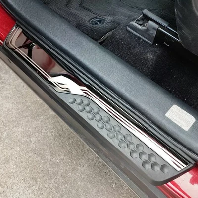 4PCS Car Door Sill Protector for Toyota Accessories Stainless Steel Scuff Guard Foto 1 de 4