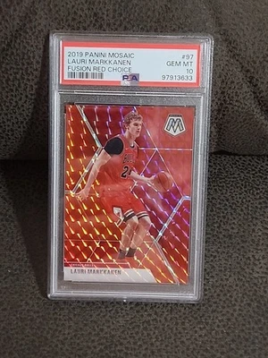 Panini Mosaic Lauri Markkanen #97 Fusion Red Choice 2019/88 PSA 10 Gem Jazz Foto 1 de 3