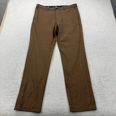 Ralph Lauren RRL Performance Hombres Marrón Chino Frente Plano Pierna Recta Pantalones 36x32 Foto 1 de 4