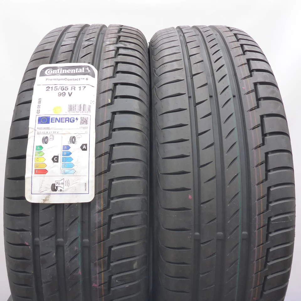 215 65 17 2X CONTINENTAL 215/65 R17 99V PremiumContact6 Pneus D'Été 2021 COMPLET - Photo 1/4