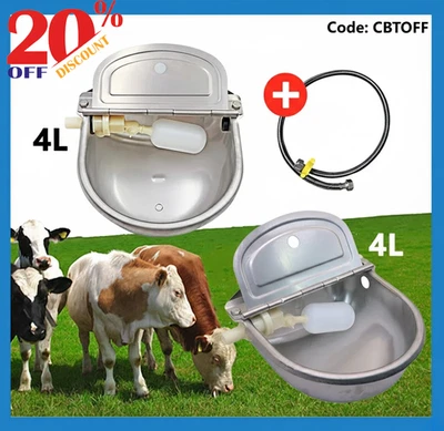 Stainless Pipe Water Trough Bowl Auto Drinking For Dog Horse Chicken Auto Fill - image 1 of 4