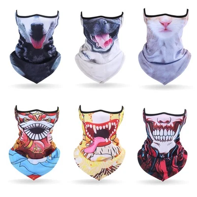 Hallowenn Wacky Mask Funny Face Mask Cat Dog Face Cover UV Protection Face Mask - Image 1 of 4