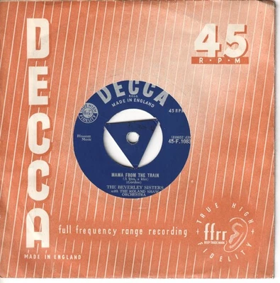 Beverley Sisters Mama From the Train (A Kiss, A Kiss) 7" vinyl UK Decca 1957 3 - Image 1 of 2