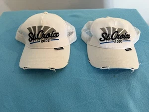 Menge 2 ~ St. Croix Ruten Mütze Kappe Riemen hinten schwarz weiß bestickt Angeln - Bild 1 von 11