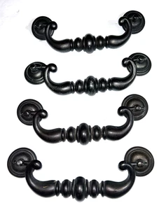 Comò cauzione a goccia 6" vintage maniglia estraibile nero antico cassetto estraibile cucina 6Inc - Foto 1 di 10