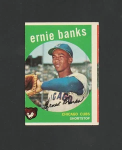1959 Topps Ernie Banks #350 ~ Mr Cub! ~ Cool Miscut Error! - Picture 1 of 2