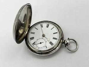 Antique Solid Silver Cased Full Hunter Fusee Pocket Watch Robert Hull Newmarket - Picture 1 of 20