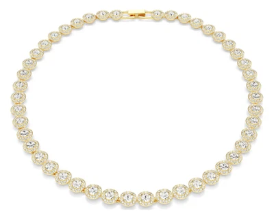 施华洛世奇 Una Angelic 网球项链 圆形切割,白色,镀金 5720505 — 第 1/4 张图片