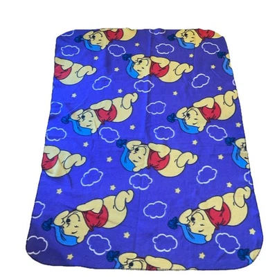 Manta polar vintage Winnie The Pooh púrpura durmiendo Pooh Bear Disney rara Foto 1 de 3