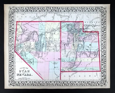Mapa Mitchell 1874 Minnesota St Paul Minneapolis Duluth Cloud Grand Forks Mankato Foto 1 de 4