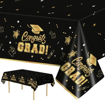 Paquete de 2 manteles de graduación - manteles de grado Felits, plástico desechable... Foto 1 de 4