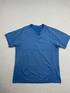 Lululemon Mens T Shirt Size Large Blue Performance Stretch Short Sleeve - Picture 1 of 8