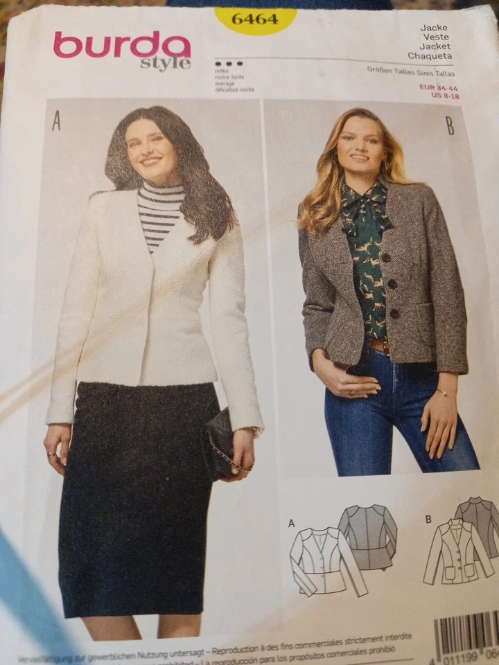 Burds 6464 Jacket Pattern Size 8 To 16 - Image 1 of 3