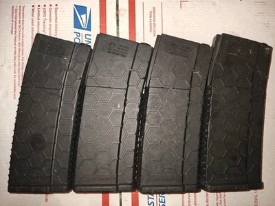 Lote de 4 revistas de entrenamiento de polímero Airsoft M4 Hexmags HX30-AR, negras, 5,56x45 Foto 1 de 4