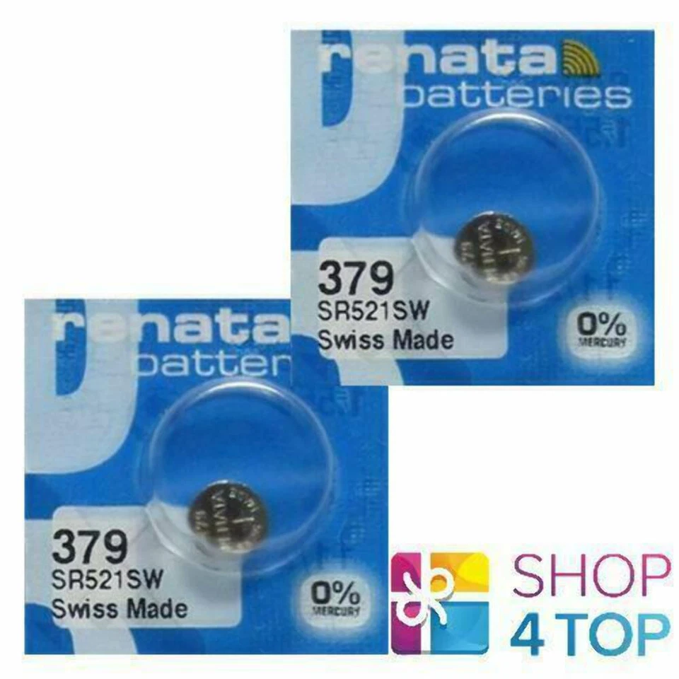 2 RENATA 379 SR521SW BATTERIES SILVER 1.55V WATCH SWISS MADE EXP 2026 NEW - Image 1 of 1