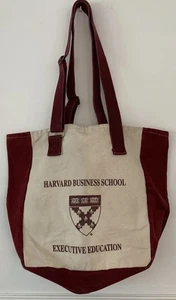 Harvard Business School Exec. Education Canvas Tote Bag With Adjustable Straps - Picture 1 of 8