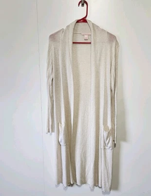 Victoria's Secret кашемир смесь ребристый кардиган женщин средний бежевый мягкий уютный - Изображение 1 из 4