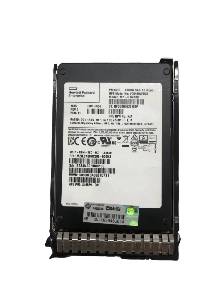Compatible HPE 817047-001 816562-B21480GB SAS 2.5"12G RI DS GEN9GEN10 Server SSD - Image 1 of 2