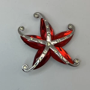SWAROVSKI Anstecknadel Brosche Cremona Stern Fisch rot facettierte Kristalle - Bild 1 von 6