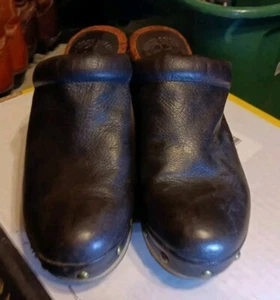 Vintage Lucky Brand Women's Leather Clogs Size 10M - Picture 1 of 8
