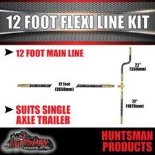 12FT HYDRAULIC DISC DRUM BRAKE FLEXI HOSE LINE COMPLETE KIT BOAT CARAVAN TRAILER