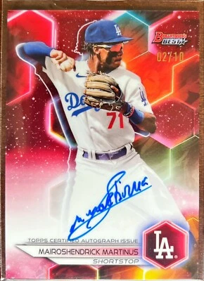 Mairoshendrick Martinus 2023 Bowman’s Best True Red Auto /10 Dodgers - Image 1 of 2