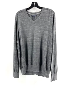 Banana Republic Men's Gray Long Sleeve V Neck 100% Cotton Sweater Size XL - Picture 1 of 12