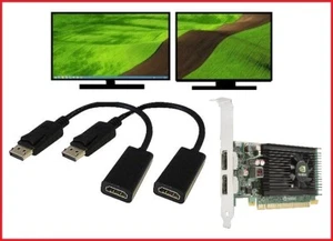 Dell OptiPlex 3010 3020 7010 7020 9010 9020 Tower Video Card, Dual HDMI Adapters - Picture 1 of 3