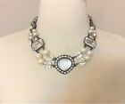 Yves Saint T Laurent YSL Faux Pearl, Crystal  & Glass Cabochon Collar Necklace