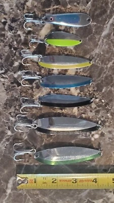 (Lote de 5) Iscas de pesca de truta colher vintage Fiery Fox Mfg Co (nunca foram usadas) - Imagem 1 de 3