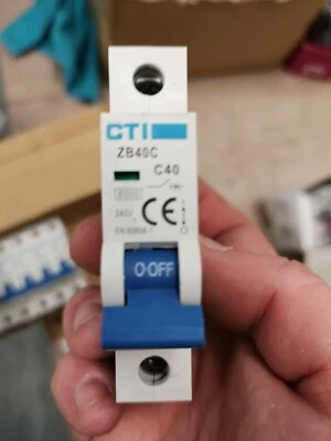 CTI ZB 40c Amp Single Pole Type c Mini Circuit Breaker MCB