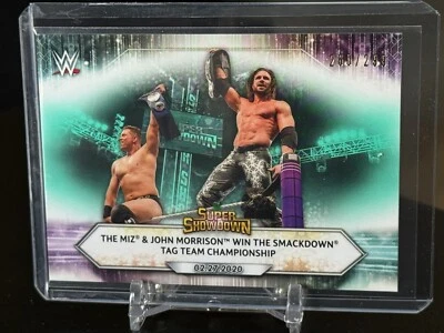 2021 Topps WWE Super Showdown The Miz & John Morrison #26 Aqua /299 - Image 1 of 2