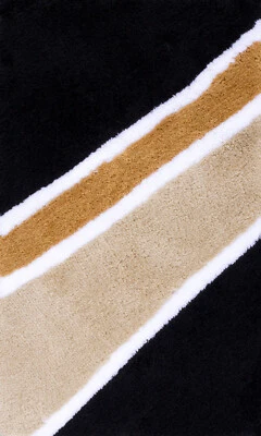 Badvorleger, Badematte, Duschmatte, Duschvorleger Schwarz/Beige - versch. Größen - Bild 1 von 2