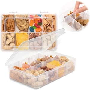 Snack Box Container 10 Compartments Reusable Divided Snack Container Storage Box - Picture 1 of 8