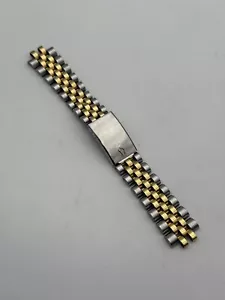 bulova 17mm steel and gold bracciale bracelet - Picture 1 of 6